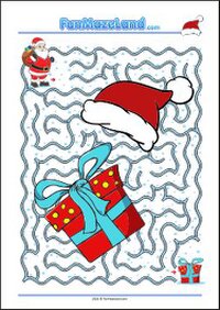Christmas Mazes Printable themed Maze Worksheets for kids