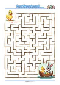 Free Printable themed Maze Worksheets for kids - Easter Bunny