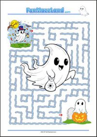 Halloween Mazes Printable themed Maze Worksheets for kids
