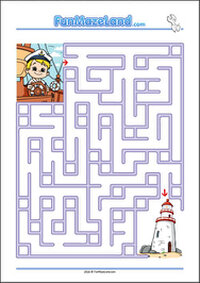 Occupations Maze for Kids - Captain Free Printable Themed Mazes for kids - Occupations