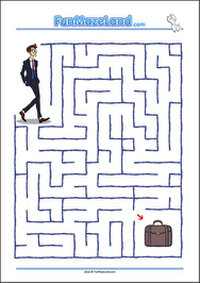 Occupations Maze for Kids - Bussinesman Free Printable Themed Mazes for kids - Occupations