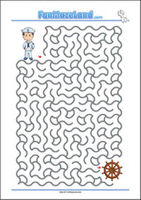 Occupations Maze for Kids - Sailor Free Printable Themed Mazes for kids - Occupations
