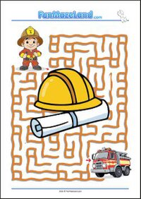 Occupations Mazes Printable themed Maze Worksheets for kids