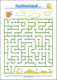 Free Printable Seasons Maze Worksheet for kids