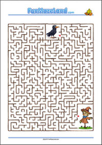 Free Printable Autumn Maze Worksheet for kids