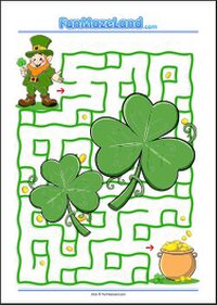 Saint Patrick’s Day Mazes Printable themed Maze Worksheets for kids