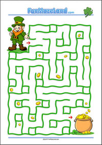 Shamrock St. Patrick’s Day Mazes Free Printable Maze Worksheet for kids