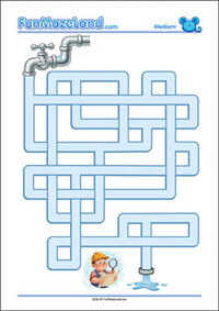 Free Printable Medium Pipe Maze